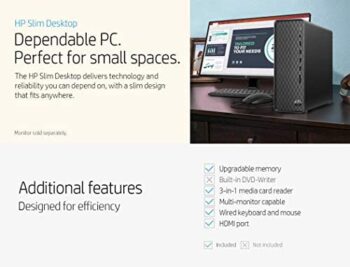 2022 Newest HP Slim Desktop Tower PC, AMD Athlon Silver 3050U - Image 5