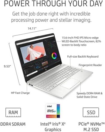 2022 Newest HP 15 Laptop Notebook, 15.6″ FHD IPS Touchscreen - Image 4