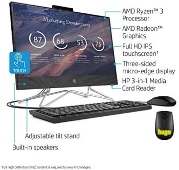 2022 HP All-in-One Desktop Computer 21.5″ FHD Touchscreen AMD Ryzen - Image 5
