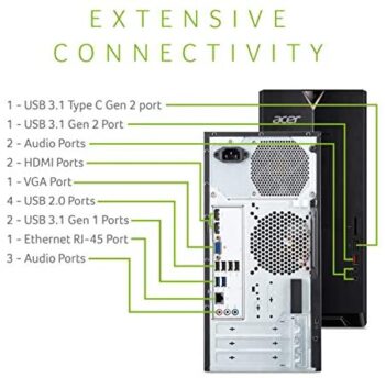Acer Aspire TC-885-UA92 Desktop, 9th Gen Intel Core i5-9400 - Image 4