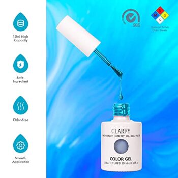 10ML Gel Nail Polish Kit, CLARFY 20+3 Summer Soak Off Nail Polish with Base Coat, Matte and Glossy Top Coat, Pink Blue White Gel Set for Nail Art, Salon, DIY Manicure, Gifts for Girl - Image 10