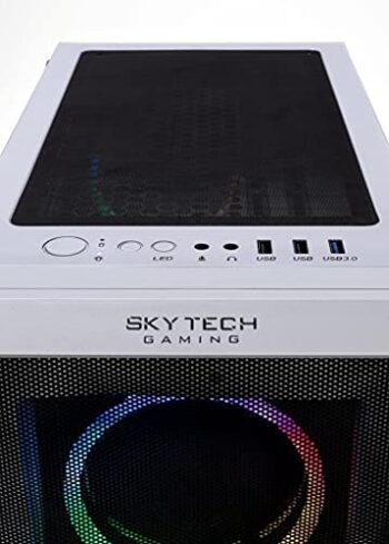 SkyTech Chronos Gaming Computer PC Desktop - AMD Ryzen 5 5600X 3.7GHz, RTX 3070 Ti 8G, 1TB Gen4 NVMe SSD, 16GB DDR4 3200, RGB Fans, 240mm AIO, AC WiFi, Windows 10 Home 64-bit, White - Image 5