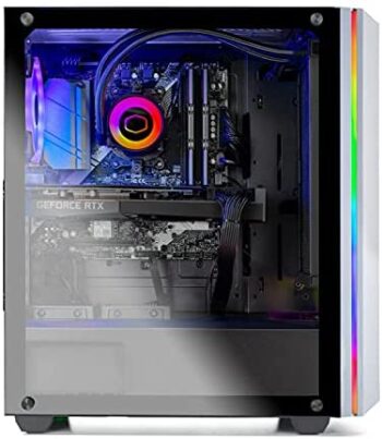 SkyTech Chronos Gaming Computer PC Desktop - AMD Ryzen 5 5600X 3.7GHz, RTX 3070 Ti 8G, 1TB Gen4 NVMe SSD, 16GB DDR4 3200, RGB Fans, 240mm AIO, AC WiFi, Windows 10 Home 64-bit, White - Image 4