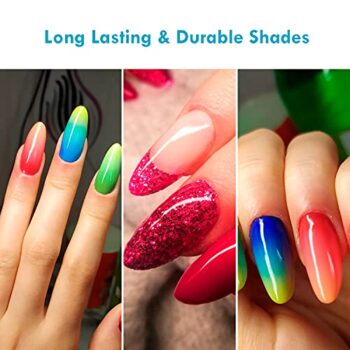 10ML Gel Nail Polish Kit, CLARFY 20+3 Summer Soak Off Nail Polish with Base Coat, Matte and Glossy Top Coat, Pink Blue White Gel Set for Nail Art, Salon, DIY Manicure, Gifts for Girl - Image 9