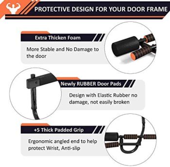 YIOFOO Doorway Pull Up Bar with Ergonomic Grip, Exercise Equipment Body Gym System No Screws - Image 8