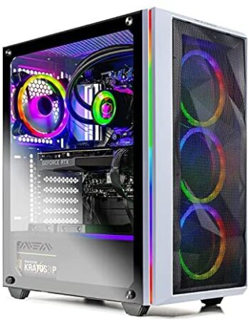 SkyTech Chronos Gaming Computer PC Desktop - AMD Ryzen 5 5600X 3.7GHz, RTX 3070 Ti 8G, 1TB Gen4 NVMe SSD, 16GB DDR4 3200, RGB Fans, 240mm AIO, AC WiFi, Windows 10 Home 64-bit, White
