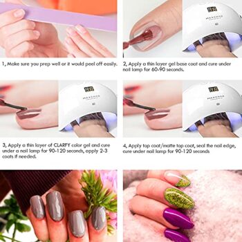 10ML Gel Nail Polish Kit, CLARFY 20+3 Summer Soak Off Nail Polish with Base Coat, Matte and Glossy Top Coat, Pink Blue White Gel Set for Nail Art, Salon, DIY Manicure, Gifts for Girl - Image 8