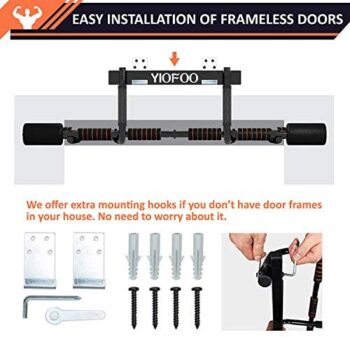 YIOFOO Doorway Pull Up Bar with Ergonomic Grip, Exercise Equipment Body Gym System No Screws - Image 9