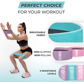 5 STARS UNITED Exercise Resistance Bands for Legs and Butt – Workout Fabric Non-Slip Gym Equipment Set for Women/Men, Squat Booty Bands for Working Out, Hip Thigh Glute Stretch Fitness Loops - Image 2