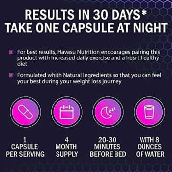 (2 Pack) Night Time Fat Burner – Effective Weight Loss Pills – Powerful Fat Burners for Women – Sleep Aid Diet Pills, Appetite Suppressant and Metabolism Booster for Weight Loss – 120 Vegan Capsules - Image 3