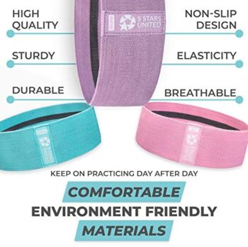 5 STARS UNITED Exercise Resistance Bands for Legs and Butt – Workout Fabric Non-Slip Gym Equipment Set for Women/Men, Squat Booty Bands for Working Out, Hip Thigh Glute Stretch Fitness Loops - Image 5