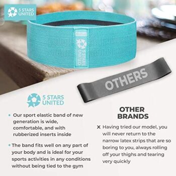 5 STARS UNITED Exercise Resistance Bands for Legs and Butt – Workout Fabric Non-Slip Gym Equipment Set for Women/Men, Squat Booty Bands for Working Out, Hip Thigh Glute Stretch Fitness Loops - Image 8