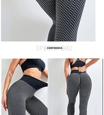 2 Pack TIK Tok Leggings, Butt Lift Leggings for Women, Women Yoga Pant High Waisted Butt Lifting Bubble Hip Lift - Image 7