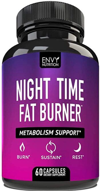 Night Time Fat Burner - Carb Blocker, Metabolism Support, Appetite Suppressant and Weight Loss Diet Pills for Men and Women with Green Coffee Bean Extract and Vitamin D3 - 60 Capsules