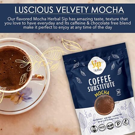 AIP Diet Coffee Substitute - Sip Herbals Chicory Root, Dandelion and Carob Blend - MOCHA - Caffeine Free Tea and Coffee Herbal Alternative - A Dandy Solution for Healthier Living - Image 2