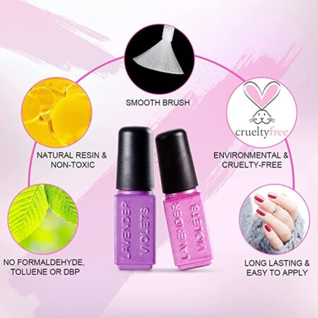 Lavender Violets Soak-off UV Gel Nail Polish Kit with Base Top Gel 18 Colors Nail Gel for Home Nail Salon Nail Art 997 - Image 3