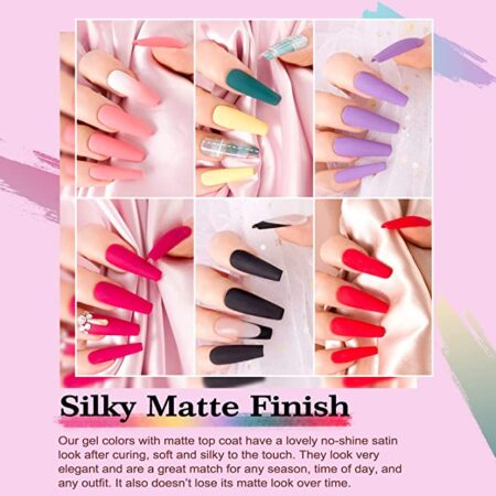 Lavender Violets Soak-off UV Gel Nail Polish Kit with Base Top Gel 18 Colors Nail Gel for Home Nail Salon Nail Art 997 - Image 4