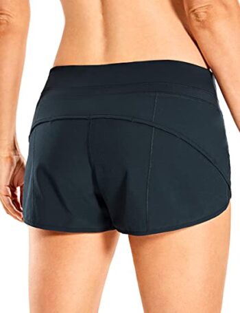 CRZ YOGA Women's Quick Dry Workout Running Shorts Mesh Liner - 2.5'' Drawstring Sport Gym Athletic Shorts Zip Pocket - Image 3