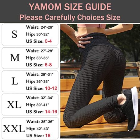 YAMOM High Waist Butt Lifting Anti Cellulite Workout Leggings for Women Yoga Pants Tummy Control Leggings Tight - Image 2